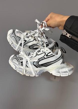 Кроссовки в стиле balenciaga 3xl white / black premium