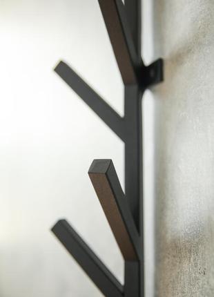 Вертикальна металева вішалка з гачками, інтер'єр передпокою 55х13х8 см