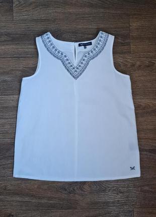 Блузка без рукавов из вышивкой crew