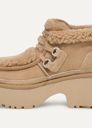 Нова 🔥 2025 модель ботинок ugg на платформе и шнуровке на овчине