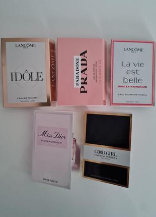 Набор образцов prada paradoxe lancome idole dior blooming bouquet carolina herrera good girl