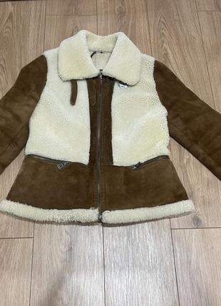 Дубленка коричневая натуральная