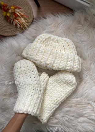 Handmade шапочка, шапка, рукавички 🤍