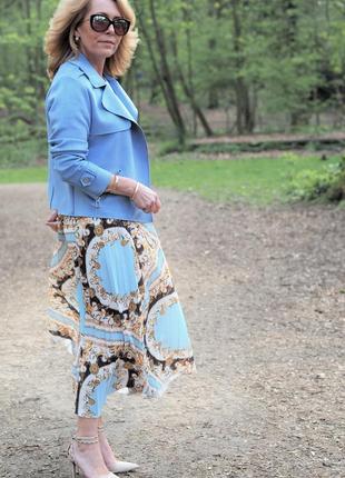 Плиссированная юбка с принтом в стиле версаче2 фото