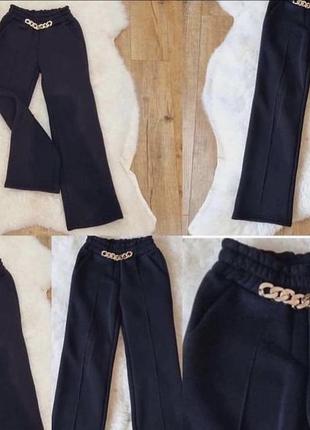 Теплые брюки палаццо тринитировать на флисе