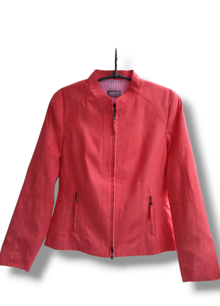 Стильная новая базовая женская куртка ветровка классика кораллового цвета на молнии...