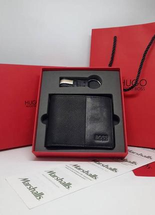 Мужской кошелек хьюго босс портмоне. подарок мужчине hugo boss визитница кошелек