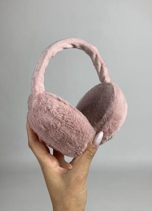 Пухнасті навушники з хутра хутряні навушники теплі навушники5 фото