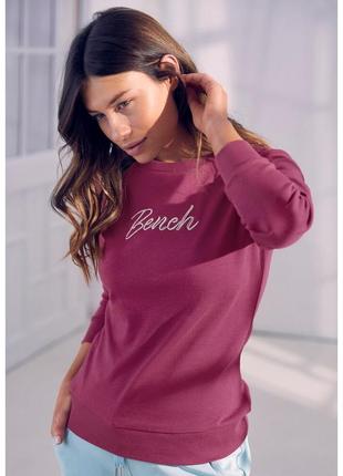 Оригинальный женский лонгслив bench / розовый релан bench / женский свитшот bench / женская кофта bench / котоновая женская кофта _1
