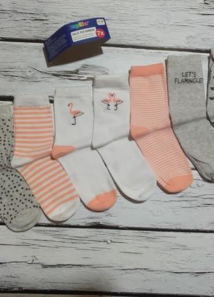 Бавовняні дитячі шкарпетки носки класичні високі на дівчинку lupilu набір комплект дитячих шкарпеток