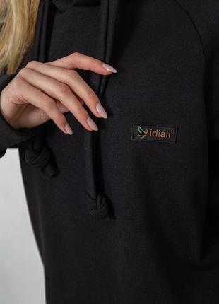 Туника на флисе черного цвета