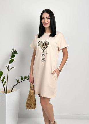 Жіноча літня сукня з малюнком з кишенями з бавовни9 фото