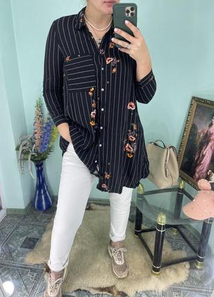 Цветочная блуза рубашка платья stradivarius