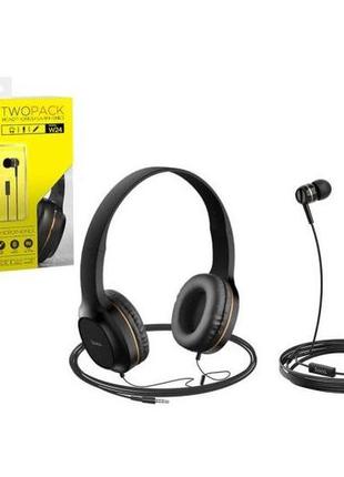 Наушники hoco w24 черно-золотой