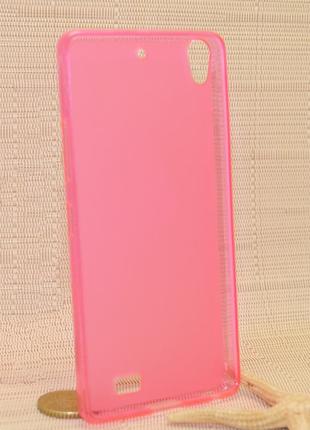 Чехол накладка fly iq4516 tornado розовая силиконовая