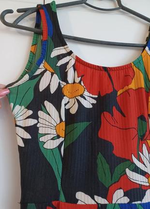 Медное платье с карманами сарафан цветочный принт4 фото