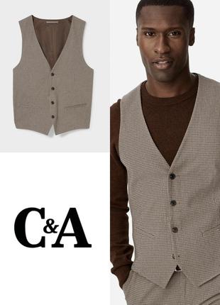 Стильний чоловічий жилет із кишенями c&;a slim fit етикетка