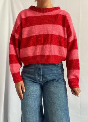 Двухцветный свитер с заниженными плечами primark размер м