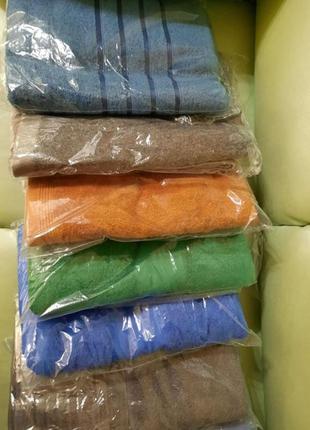 Новые полотенца, махра/коттон, размер 150 на 80 см. двухсторонняя махра, натуральное полотно