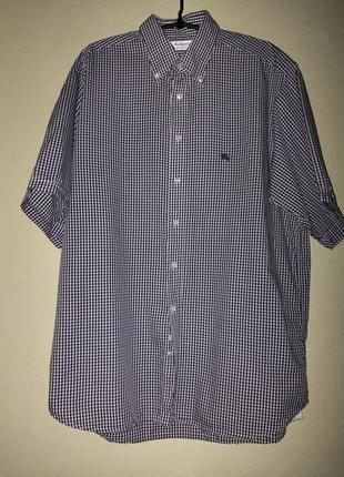 Мужская рубашка 2000s burberry's на короткий рукав а клетку в клетку