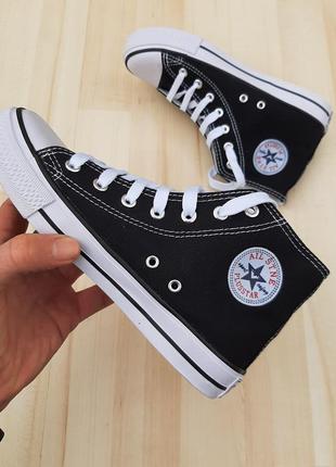 Текстильные кеды кроссовки черного цвета с надписью в стиле converse2 фото