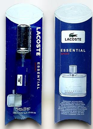Парфюмированная вода lacoste essential sport (синяя) мужская 20 мл
