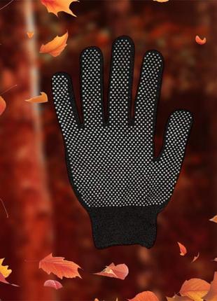 Перчатки рабочие нейлоновые микроточка черные