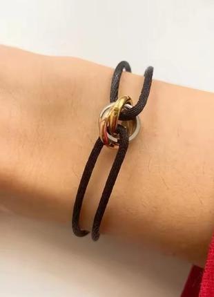 Браслет шнурок в стиле cartier trinity