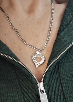 Срібна підвіска -  серце у серці 💥💥💥лот 4263 фото