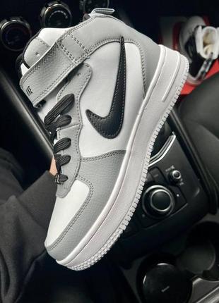 Кроссовки женские nike air force 1 high black & white winter