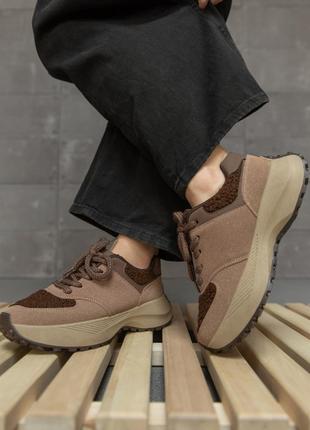 Утепленные женские кроссовки teddi brown 9-781 нп3298(37 - 00)