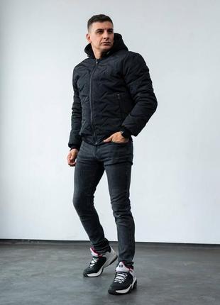 Термо зимній чоловічий бомбер!супер теплий!з відстежним капюшоном!