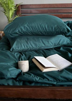 Смарагдова білизна постільна однотонна полісатин