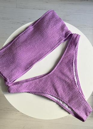 Купальник жатый фиолетовый