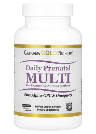 California gold nutrition, пренатальні мультивітаміни, 60 капсул із риб’ячого желатину