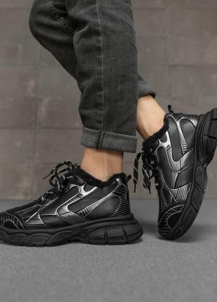 Женские утепленные кроссовки enigma мех black 197-155 нп