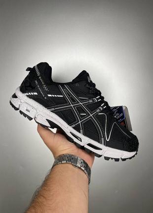 Осенние мужские кроссовки asics gel-kahana 8 black white gore-tex ассикс черного с белым цветов термо