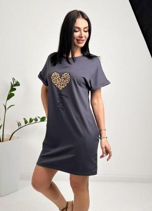 Жіноча літня сукня з малюнком з кишенями з бавовни3 фото