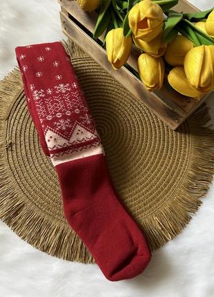 Красные зимние теплые колготки
