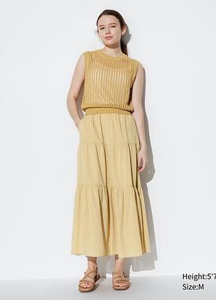 Длинная расклешенная юбка uniqlo