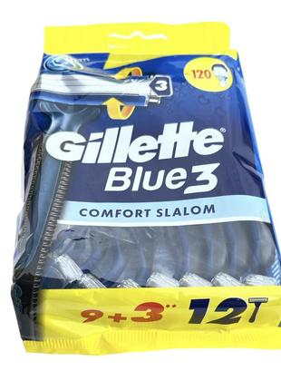 Одноразові станки для гоління gillette blue 3 comfort 12 шт.