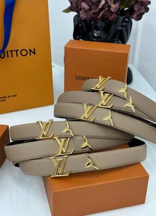 Кожаный брендовый ремень люкс качества в стиле louis vuitton, полный комплект, цвет в наличии