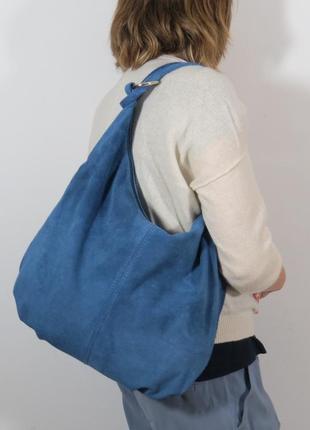 Жіноча шкіряна замшева сумка made in italy шоппер,