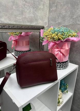 Женская стильная и качественная сумка из натуральной замши и эко кожи бордо3 фото
