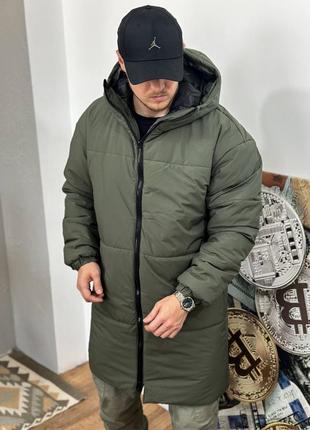 Зимний удлиненный пуховик, куртка мужская