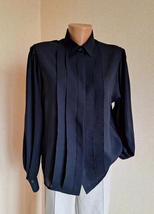 Сорочка блуза sommermann вінтажна вінтаж рубашка чорна блузка блузочка  рубаха черная3 фото