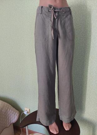 Лляні жіночі штани брюки карго вільного прямого крою3 фото
