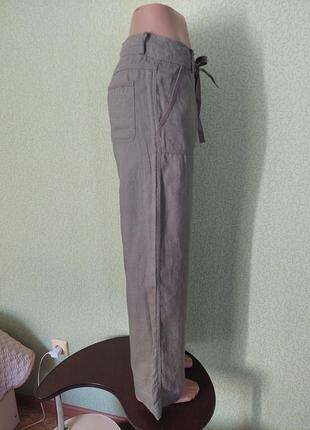 Лляні жіночі штани брюки карго вільного прямого крою6 фото