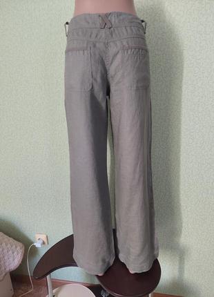 Лляні жіночі штани брюки карго вільного прямого крою4 фото