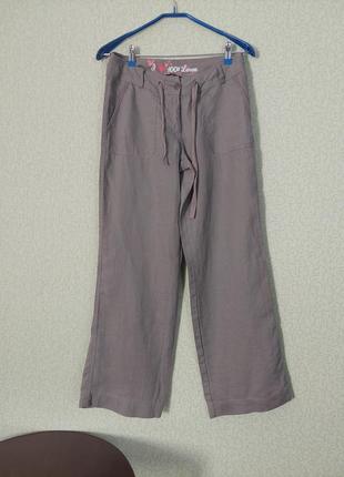 Лляні жіночі штани брюки карго вільного прямого крою2 фото